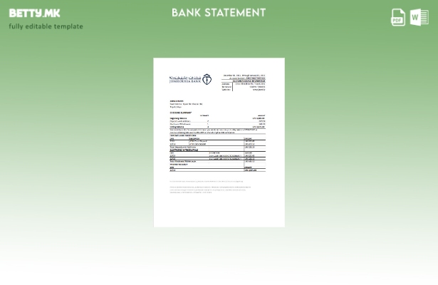 модерен стил Libya Jumhouria извод од банкарски ексел шаблон